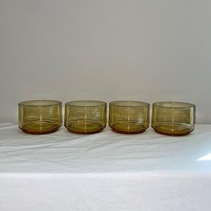 Vintage Amber Tuscany Classic Amber Stackable Set of 4 Tumblers
